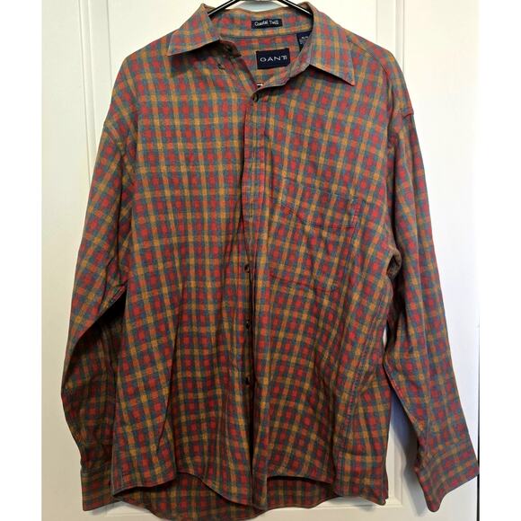 Gant Coastal Twill Men’s Button Down Plaid Shirt Size M Casual Classic - Picture 1 of 9